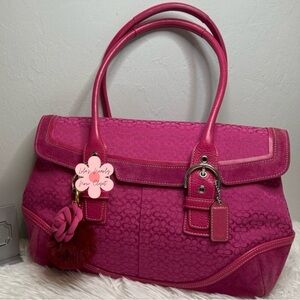 y2k COACH Vintage 2004 Pink Hampton SOHO Flap Satchel